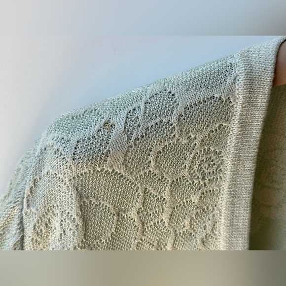 St. John Collection pale green cardigan, size L - Picture 4 of 10